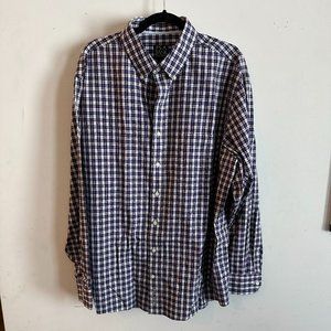 Men's Jos A Bank Long Sleeve Button Down XL White Purple and Black